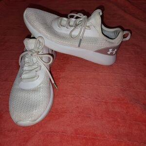 Under Armour White and Cream Athletic Sneakers